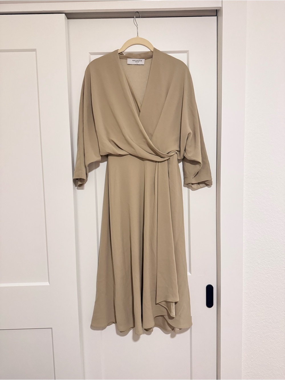 M.M LaFleur Green Draped Midi Dress